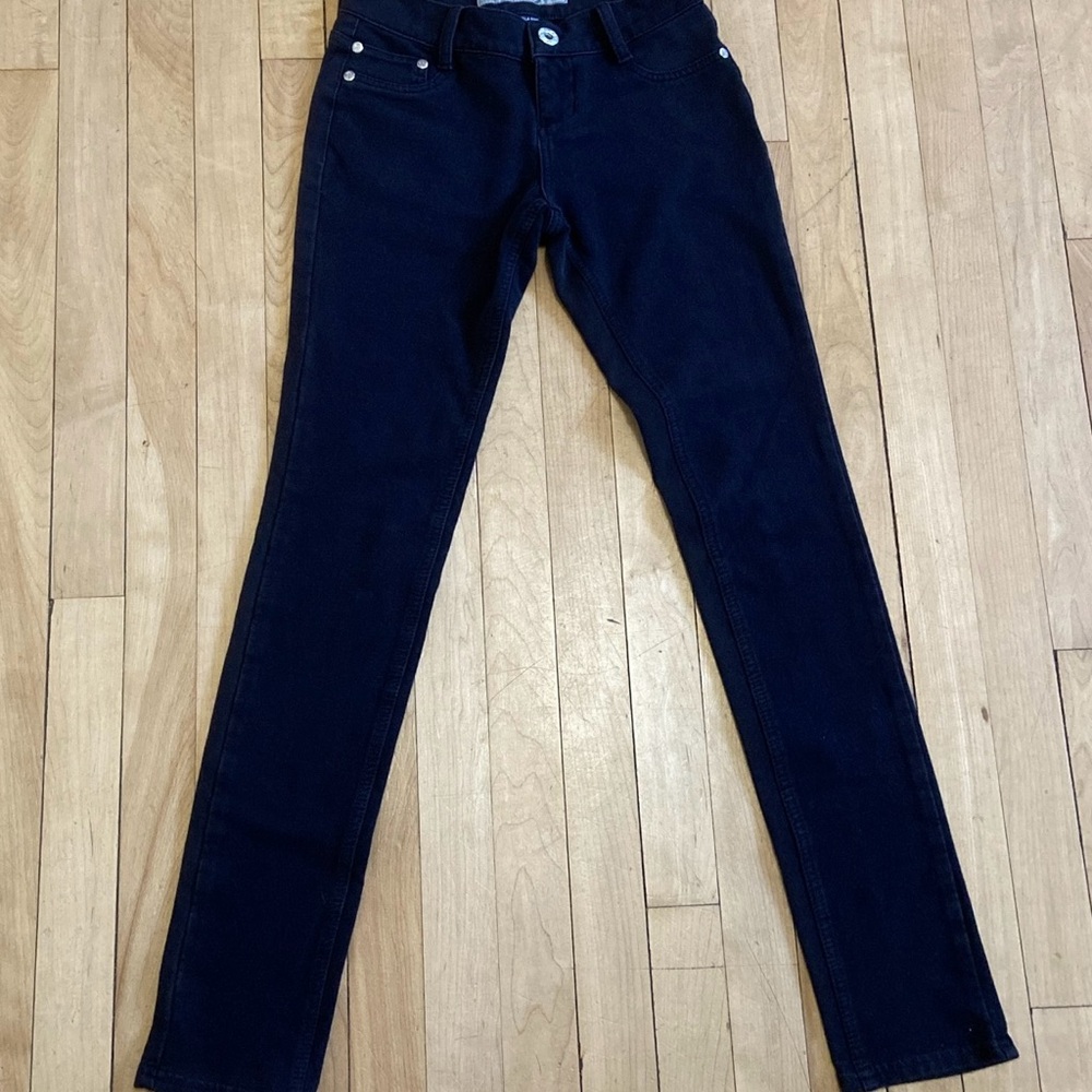 Girls Vanilla Star Black Straight Leg Skinny Jeans Size Small Back Pockets